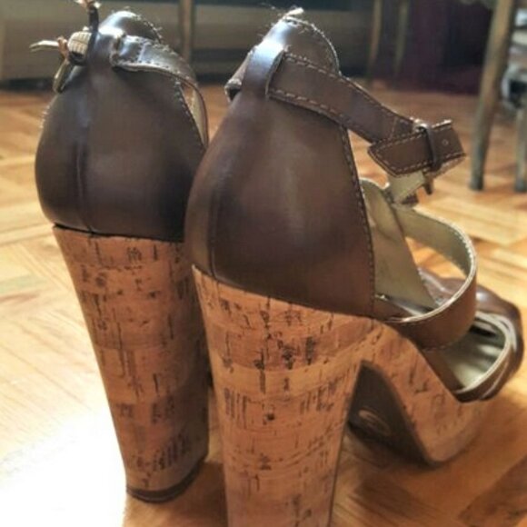 G by Guess high cork heel strappy open toe sandals - Picture 9 of 12